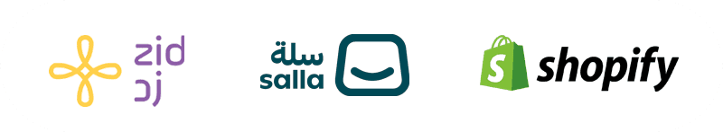 Salla, Shopify, and Zid platform logos
